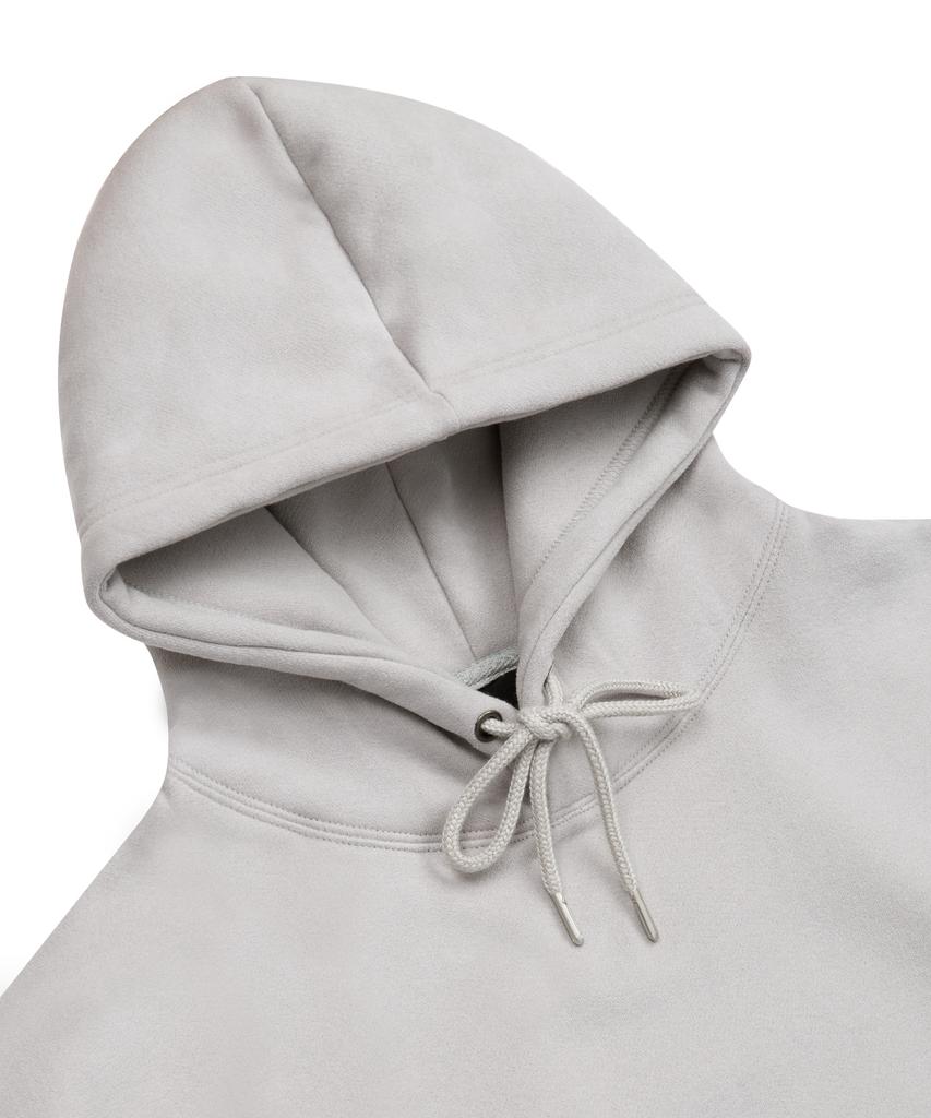 Peach Skin Balloon Over Hoodie - Gray Beige
