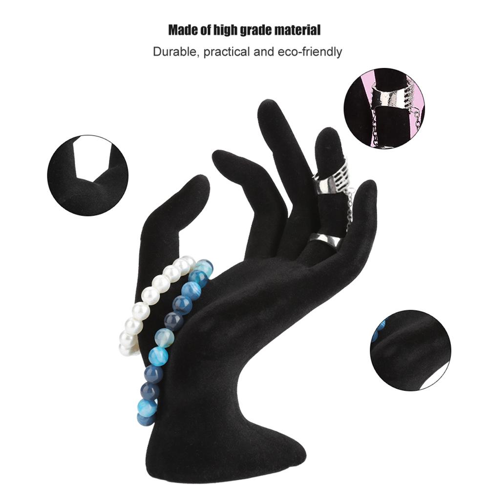 Black OK Hand Gestured Rings Display Stand Earrings Bracelet Holder Jewelry Organizers (Resin)