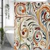 Abstract Floral Shower Curtain, Bathroom Decorative Shower Curtain, Waterproof Shower Curtain with Hooks