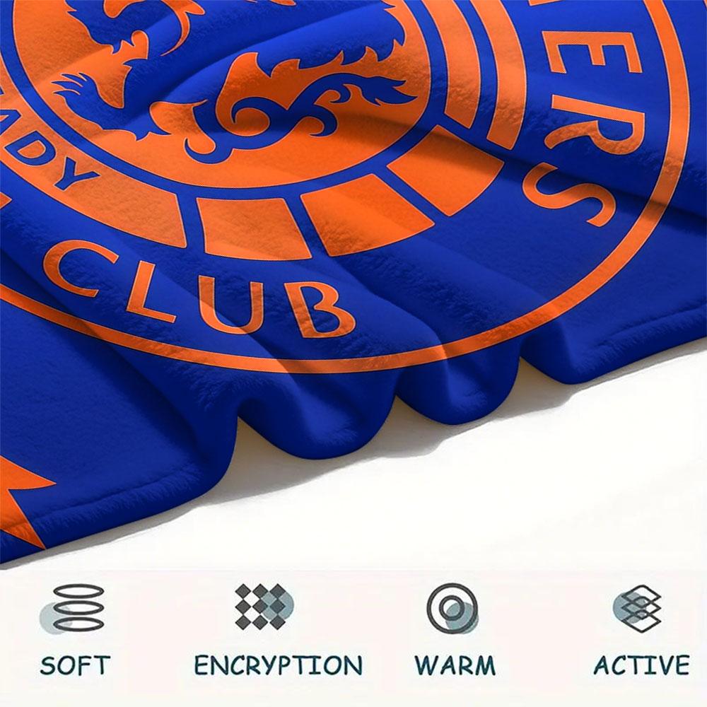 Rangers FC Printed Flannel Blanket, soft throw for bedroom sofa, washable, Christmas present, great gift.