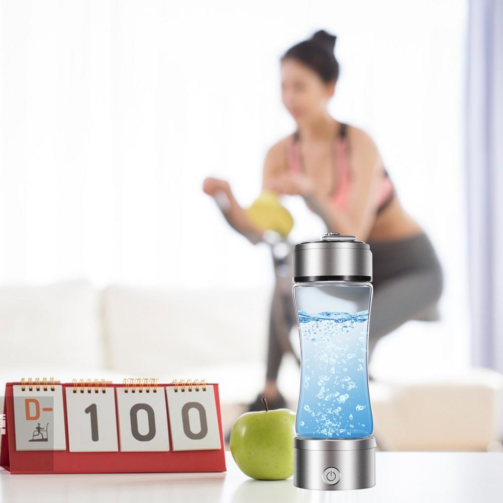 Vattenflaska i högborosilikatglas Elektrolysteknik Vattengenerator Väteberikad Vattenflaska Generator för Hemmet