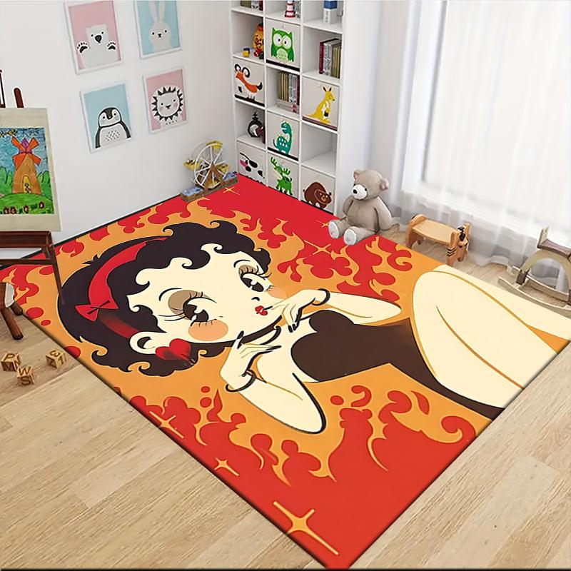 1Pc Betty Boop Dress Carpet Rug Customizable Soft Washable Antislip Home Living Room Sofa Mats Personalized Rug 09176
