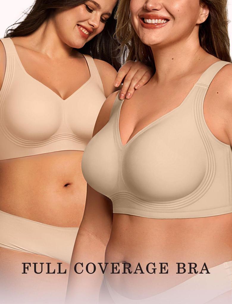 OEAK Damen Übergröße Nahtloser kabelloser stützender Jelly BH