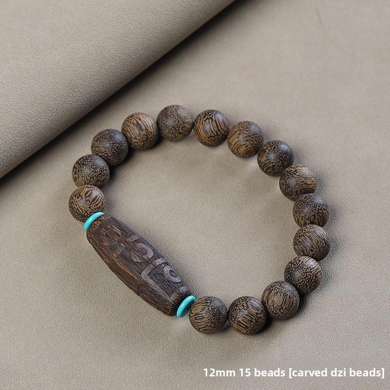 Nha Trang Bai Qinan Agarwood 20 Bracelet, Submerged Old Material Wenwan Men's and Women's Single Circle Buddha Beads, Bracelet