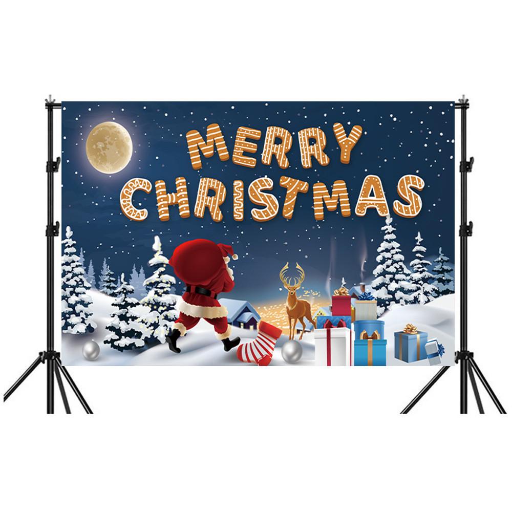 Christmas Background Banner Polyester Festival Party Decor For Holiday Event