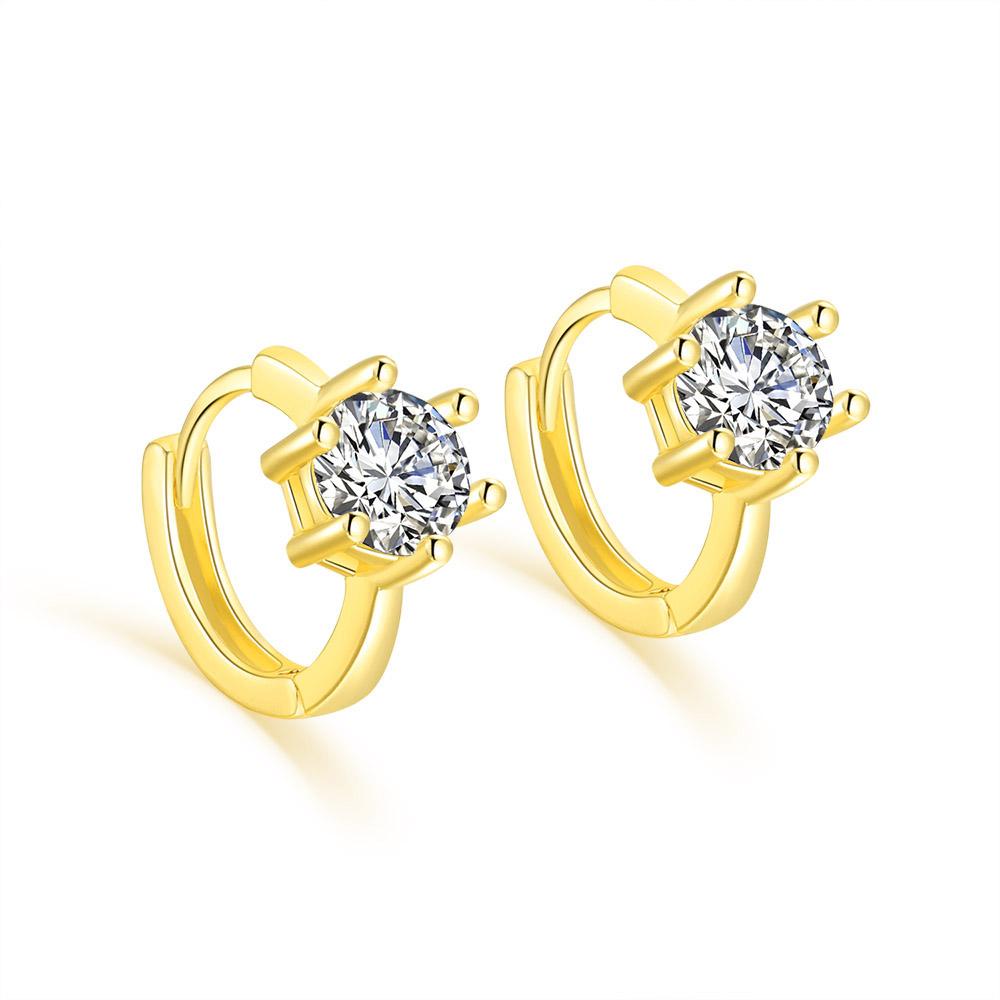 Orecchini Classici Brillanti in Zirconia Cubica da Donna Colore Oro Rosa Carini Mini Accessori per Orecchie Lobe Gioielli alla Moda E547
