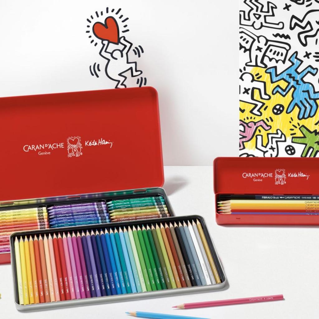 CARAN Keith Haring Mixed Media Set Colored Pencils 42 D'ACHE (40 Water-soluble + Neocolors) CC3000-023