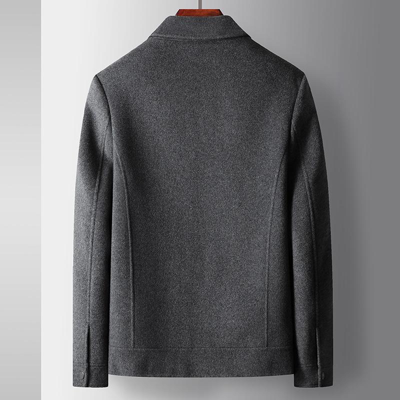 Autumn and Winter Wool Coat Lapel Zipper Version Take-off Down Liner Double-sided Woolen Business Jacket