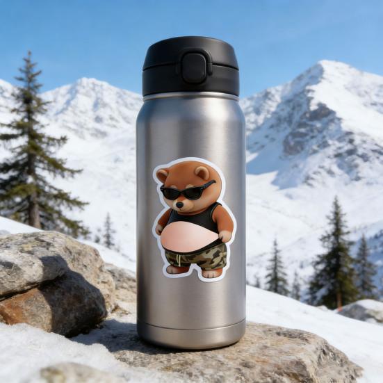 1 Paar Elastischer Bauchtier-Aufkleber Angst Stressabbau Cartoon Bär Hund Katze Aufkleber mit Dickem Bauch Bauchtier zum Kneten Kollisionsschutz-Aufkleber