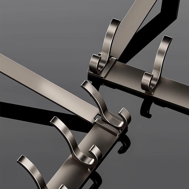 Punch-Free Aluminum Over-the-Door Hook Rack