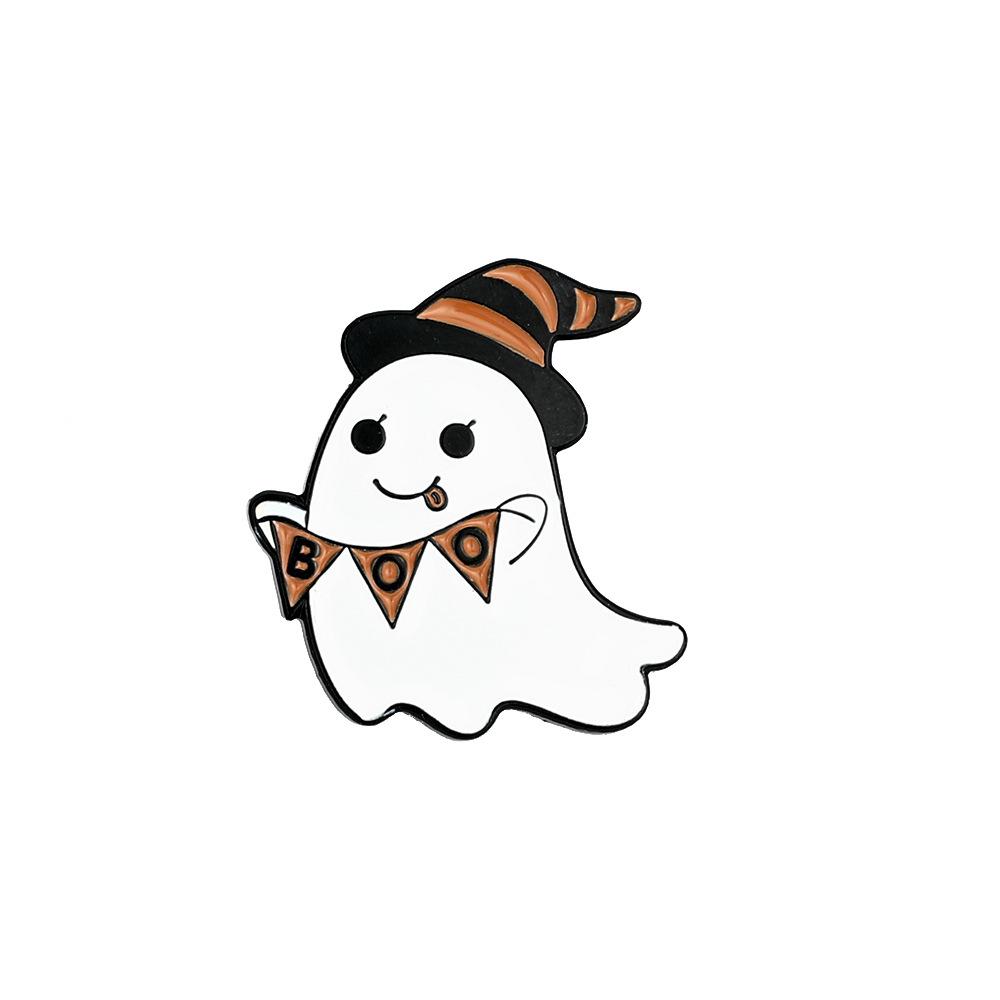 Halloween series brooch, ghost in hat, skull, European and American funny pins, bags and clothes