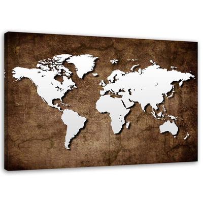 Canvas Print, Old World Map Vintage