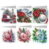 6PCS DIY Xmas Designs Diamond Painting Greeting Card Set Rhinestone Diamond Art Mosaic Postcards Congratulations Cards & Gifts