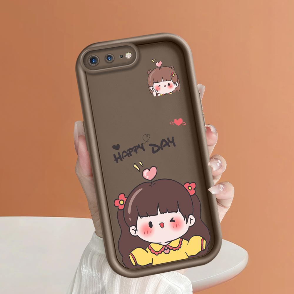 Lovely Cute Girl Pattern Phone Case for iPhone Samsung Galaxy Xiaomi Redmi POCO HUAWEI Honor Shockproof Rubber Soft Flexible Cover Casing