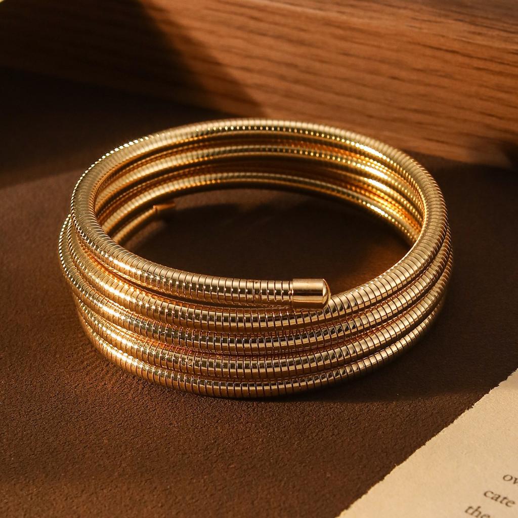 Spring Bracelet Creative Vacuum Furnace Electroplating Jewelry Multi-Layer Winding Elastic Ring Plain Ring Bracelet
