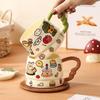 Cartoon Doodle Mug High-looking Animal Mug with Lid for Girls Birthday Gift Couple Water Cup for Girlfriend