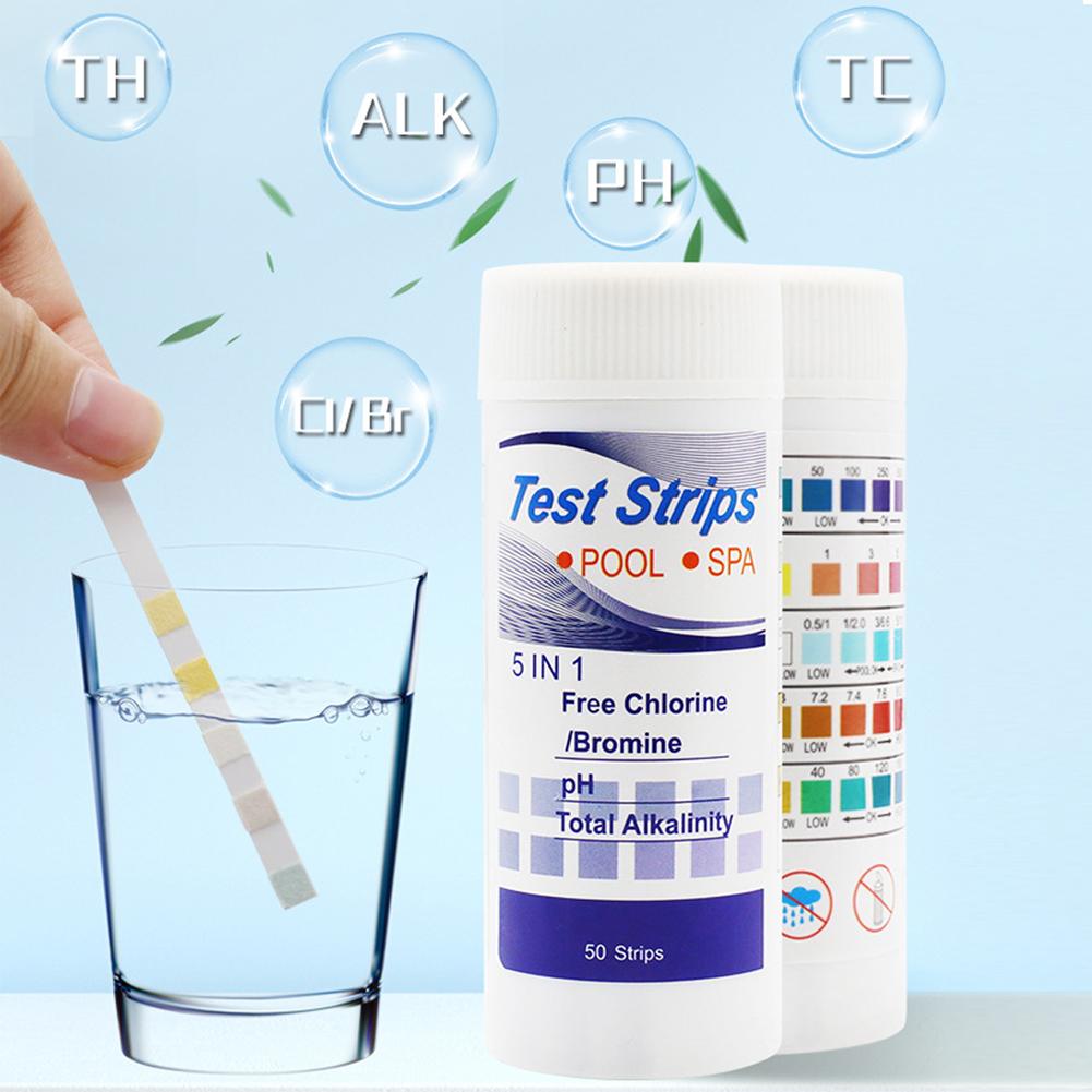 50/100pcs Swimming Pool PH Test Paper Multipurpose 7-in-1 Residual Chlorine Value Alkalinity Hardness Tester for Pool Spa