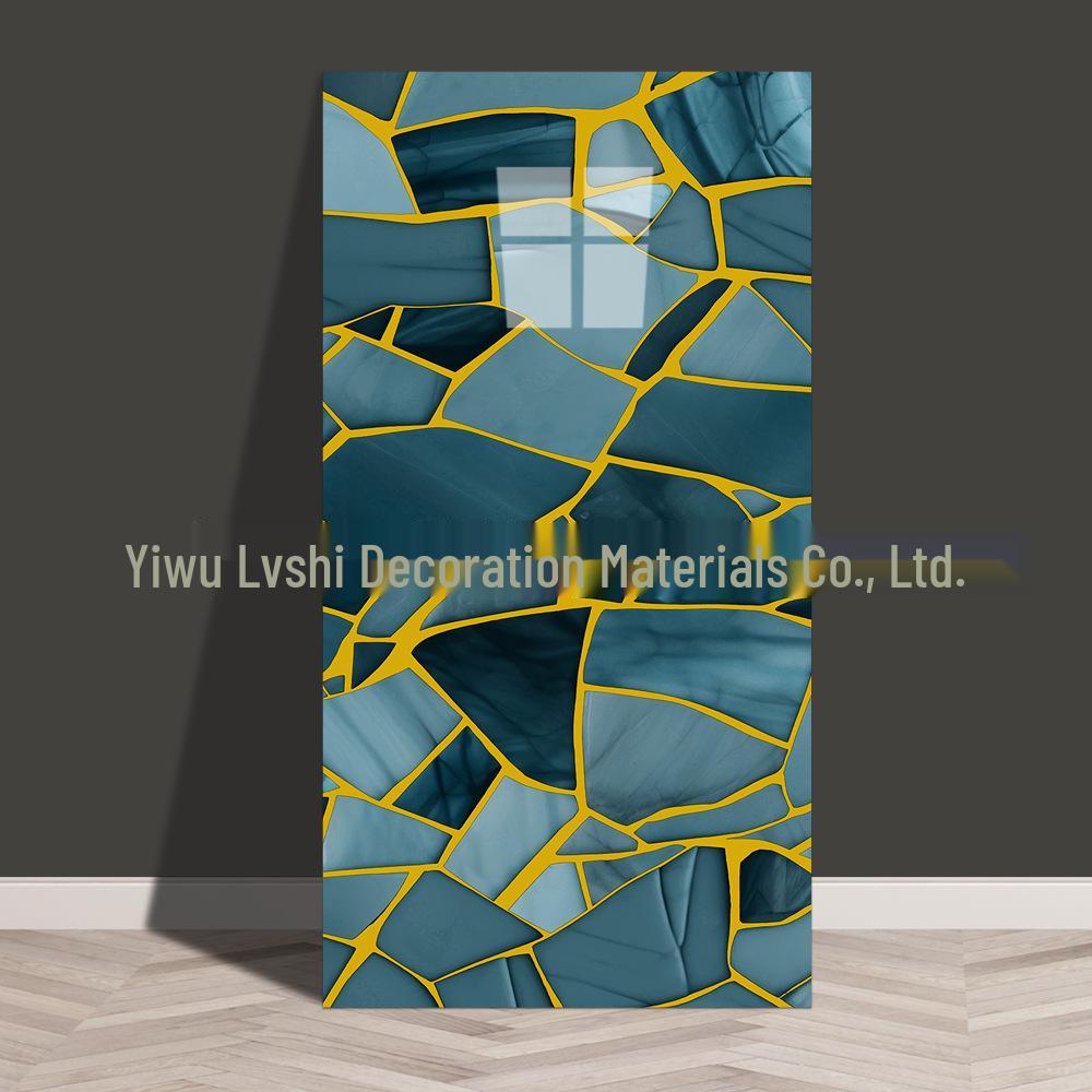 Waterproof Marble Imitation Tile Wall Sticker for Kitchen Renovation - Oil & Moisture Resistant, Self-Adhesive Decor.