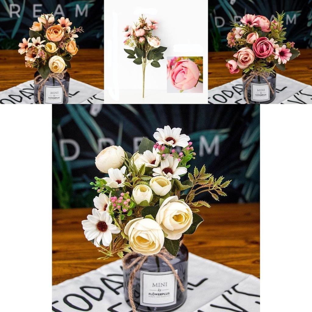 Elegant 1 Bunch 12 Heads High Realistic Artificial Tea Roses Perfect For Wedding Decorations And Events