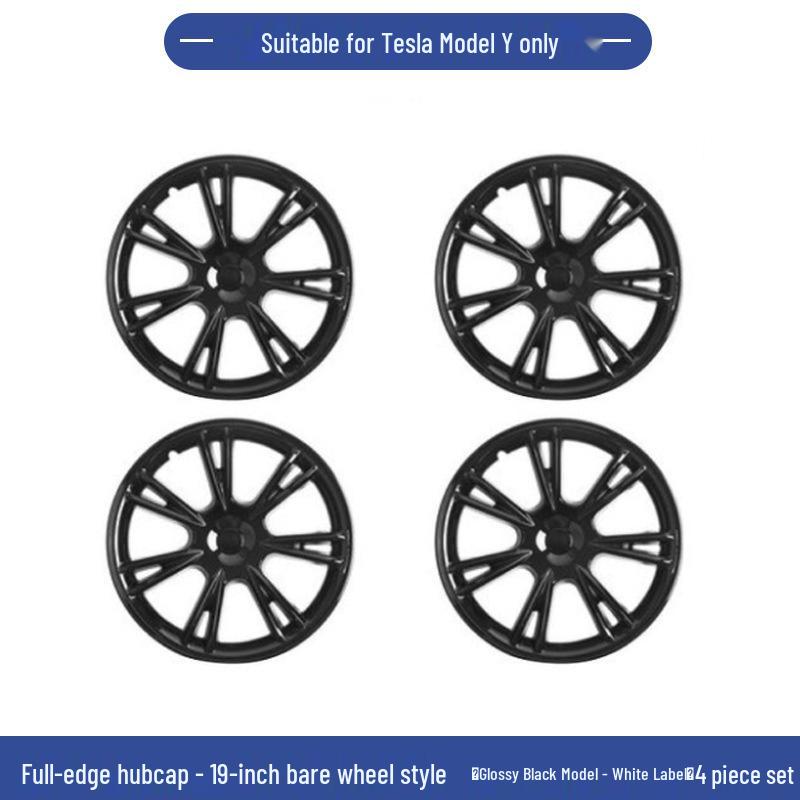 19palcový černý dekorativní kryt náboje kola pro kola Tesla Model Y