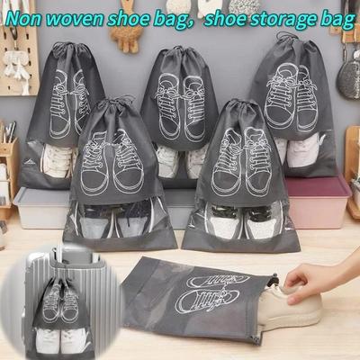 Non-woven Travel Shoes Storage Bags Portable Drawstring Closure Waterproof Bags Clothing Storage Pack Reusable Dustproof Bags