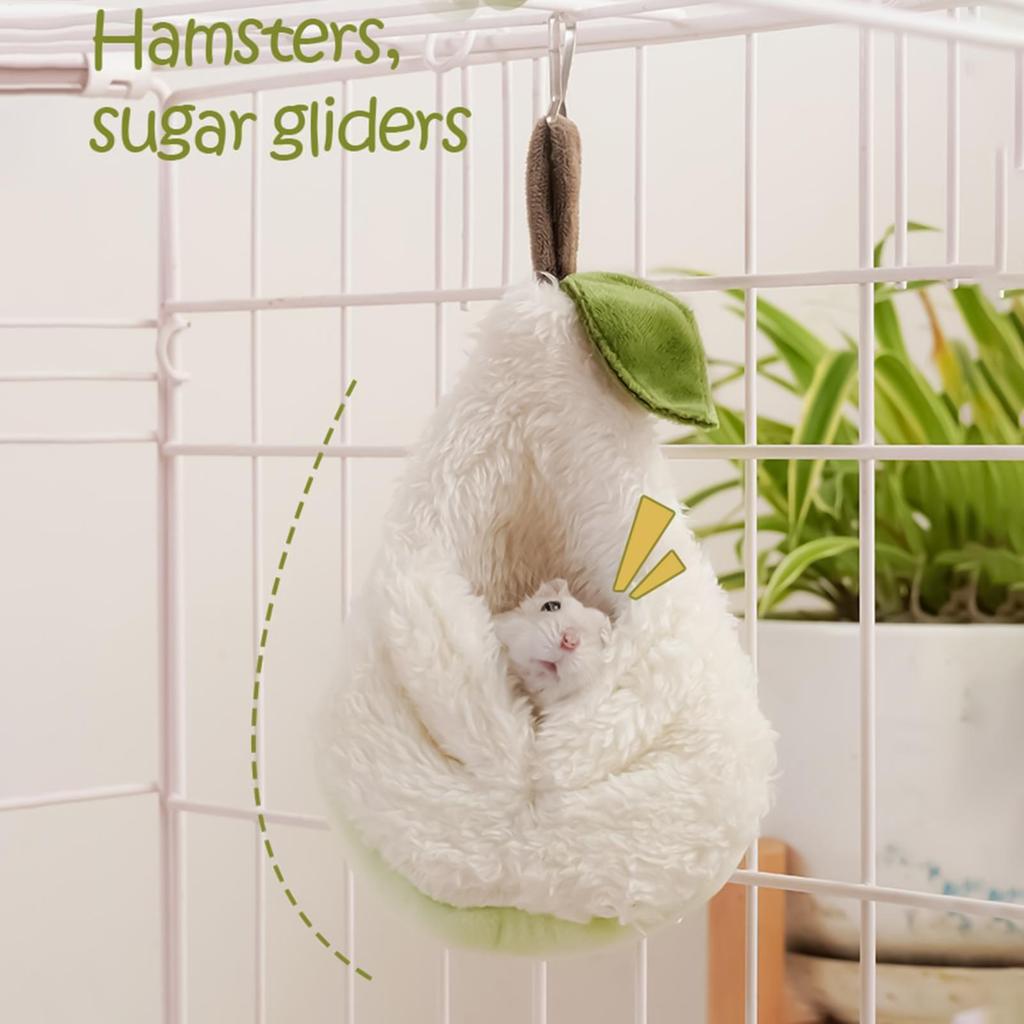 Hamster Bed Pet Nest Small Animals Accessories Hamster Cage Winter Warm Bed Hamster Plush Hammock Parrot Cage Pendant Decoration