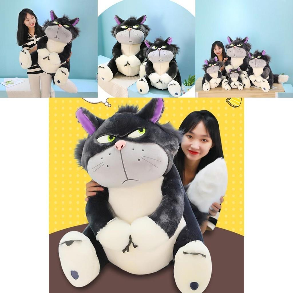 Cute Grey Short Plush Lucife Cat Doll Stuffed Animal Toy For Teenagers 30/45/60/80cm