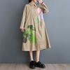 Plus Size Printed Splicing Casual Simple Sweetheart Long Sleeve Dresses