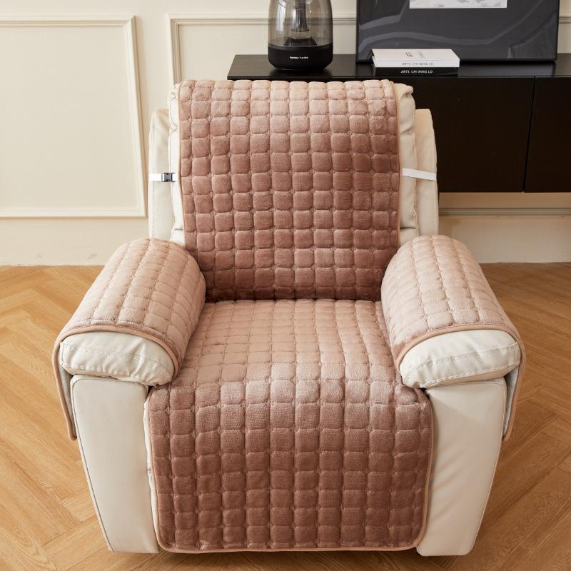 Winter-Plüsch-Volltonfarbe-Quadrat-Haustier-Sofa-Schonbezug, integrierter Sofa-Sitzbezug
