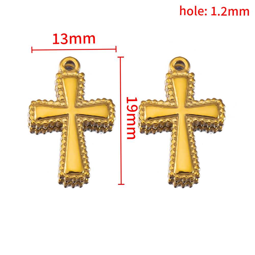 2pcs Stainless Steel Dark Blue Enamel Retro Anklet Charm Bohemia Pendant Base for DIY Earring Necklace Vacation Jewelry Findings