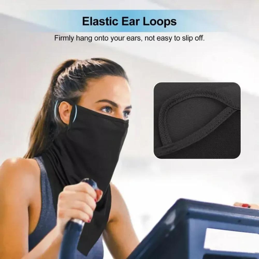 Summer Breathable Quick Drying Neck Gaiter Scarf Face Mask Sun Protection Bandana Ear Hanging Headwear Neckerchief