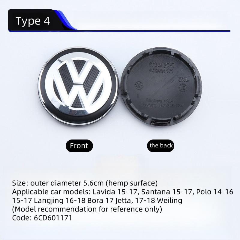 För VOLKSWAGEN VW 56-76mm Bilfälgscenterkåpa Dekal Tillbehör För Volkswagen R-line R GTI Polo Golf Touareg Passat Mago