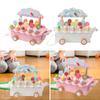 Wooden Ice Cream Cart Playset with Food Accessories for Kids Aged 3-8