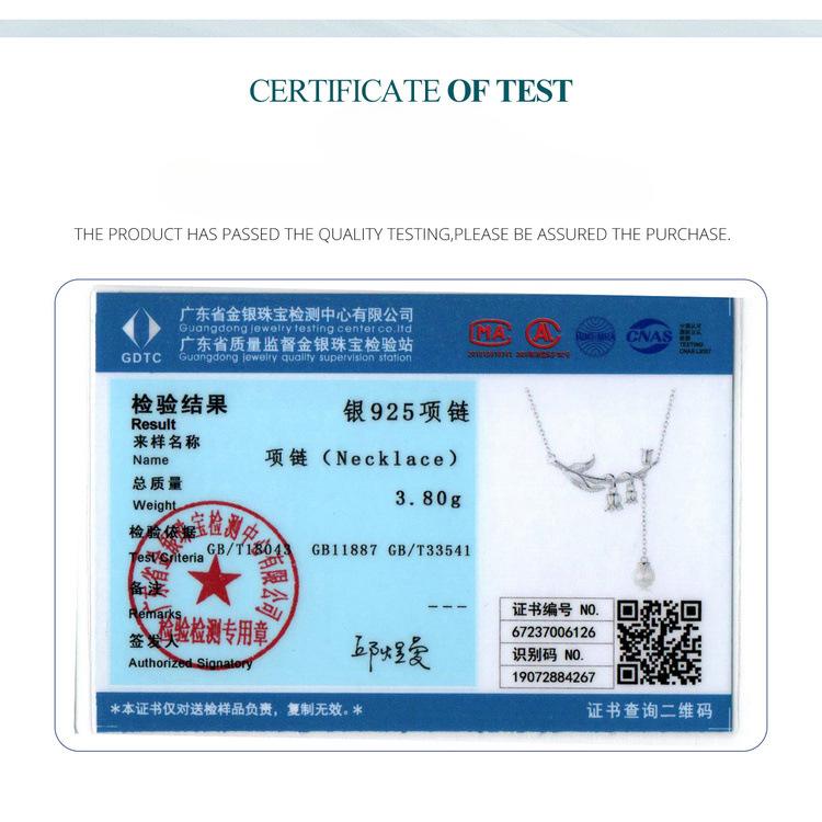 Small Fresh Lily Of The Valley Flower Bead Necklace Female, Niche Design Flower S925 Sterling Silver Collarbone Chain