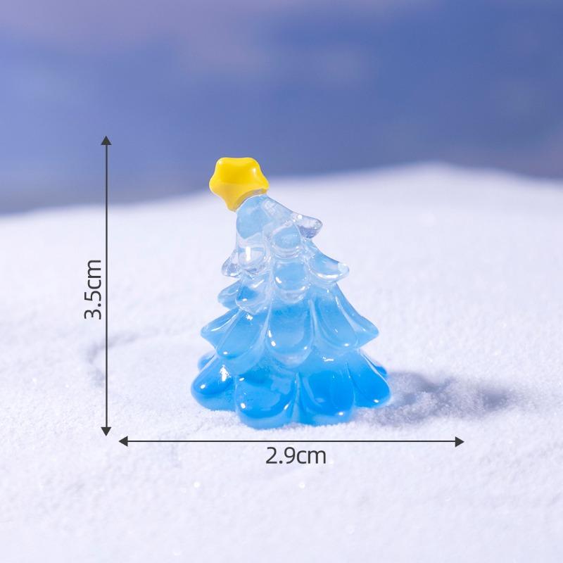 Micro Landscape Cute Christmas Tree Little Snowman Figurine Doll House Decoration Hanging Accessories Mini Trinket
