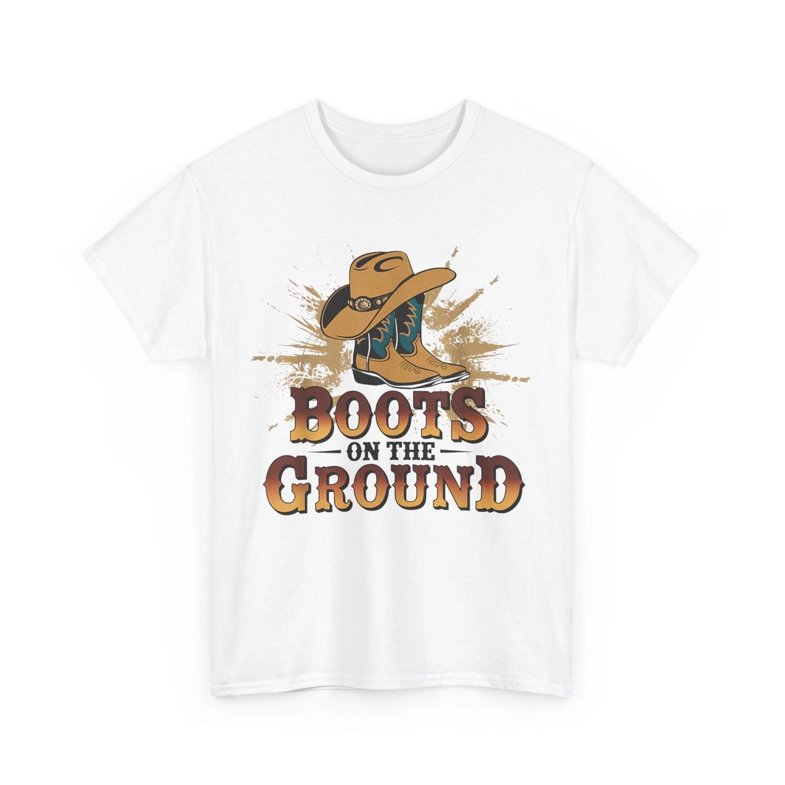 Cowboy T shirt, Boots On The Ground Western Cowboy Cowgirl Shirt 3XL