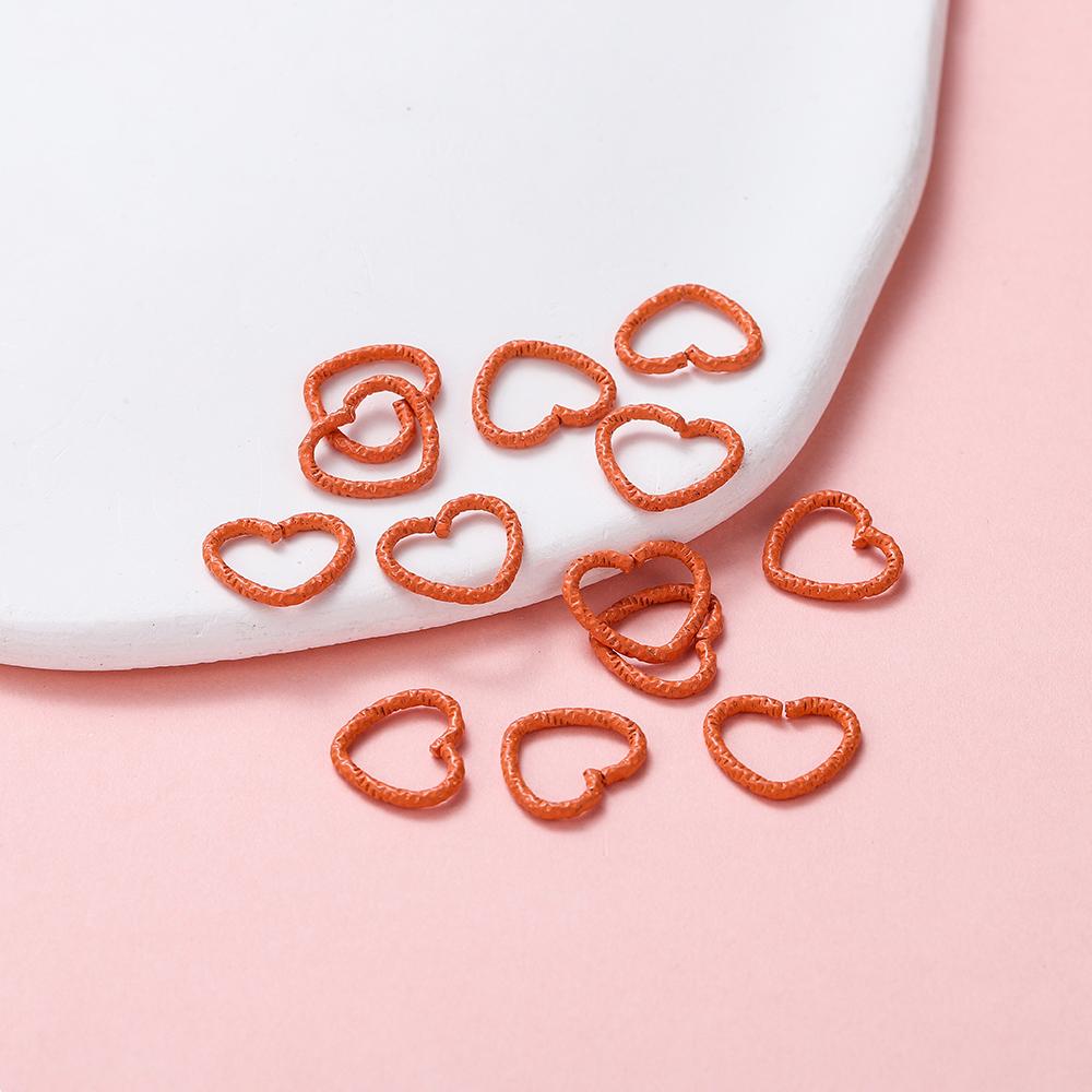 

50pcs/lot 14mm Colorful Heart Jump Rings Open Split Rings Jump Rings Connector For Diy Jewelry Makings Findings Accessories 14mm оранжевый
