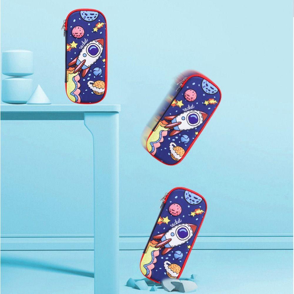 Cute Pencil Case High Capacity Pencil Box School Stationery 3D Space Pen Case