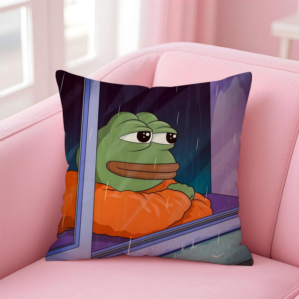 P-Pepe The Frog Cushion Cover Linen Pillowcase Cover Soft Decor For Sofa Home Room