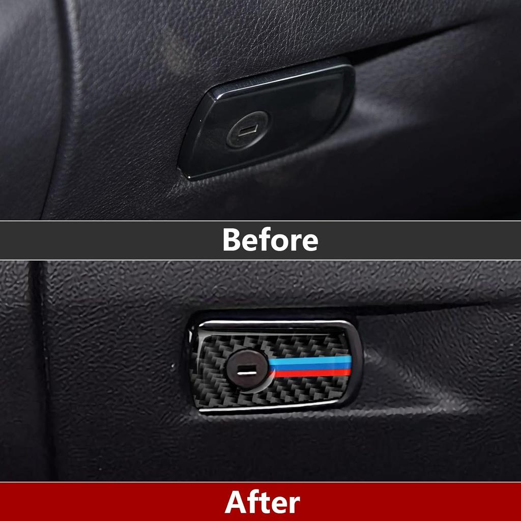 Car Glove Box Decal Storage Box Sticker Carbon Fiber Trim Compatible with BMW F30 F31 F34 3GT F32 F33 F36 3 4 Series Accessories