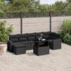 VidaXL Garden Lounge Set 8 Pcs with Cushions Black Braided Resin 3267425