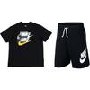 Big Logo Letter Print Short Sleeve T-Shirt And Shorts Set Men Set Black DV3317-010+AR2376-010