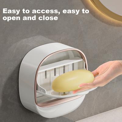 Self Draining Soap Holder Strong Load-bearing Easy To Install Bathroom Wall Mounted Soap Box
