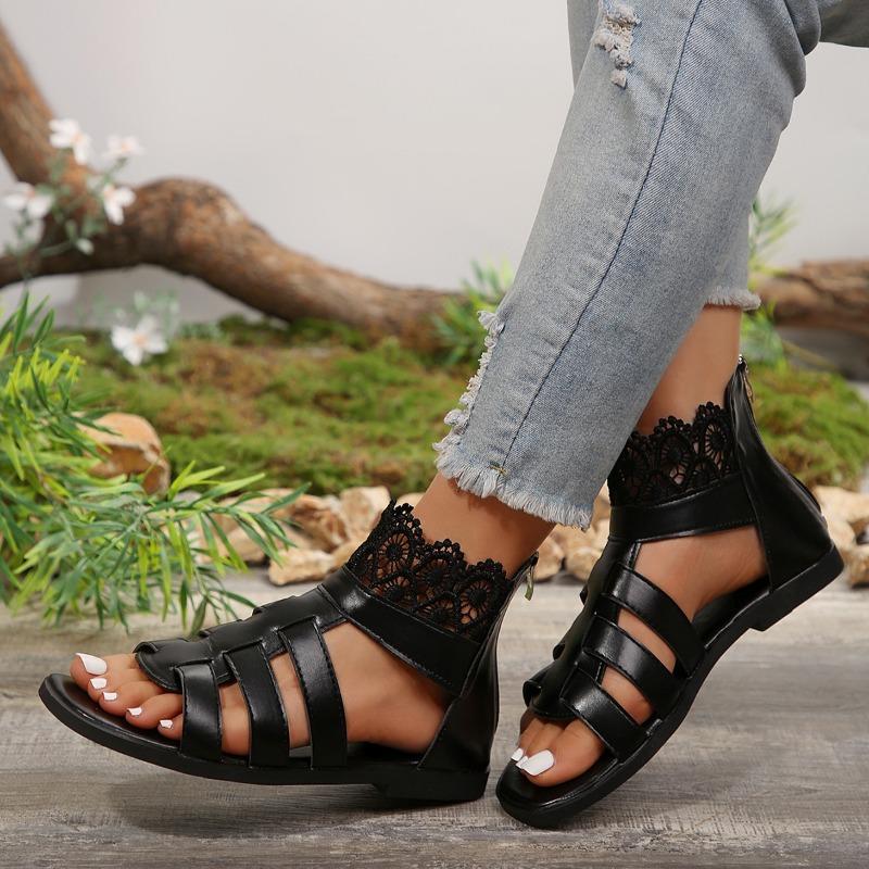 Große Größe Flache Unterseite Casual Sandalen Sommer Neue Ausgehöhlte