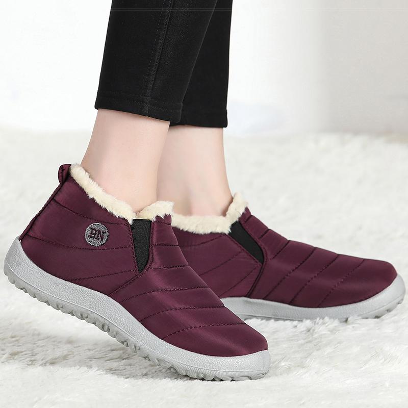 Женские ботинки на меху Ботильоны для зимней обуви Женские водонепроницаемые зимние ботинки Зимние ботинки женские короткие ботинки женские ботинки черные красные 35 3338₽