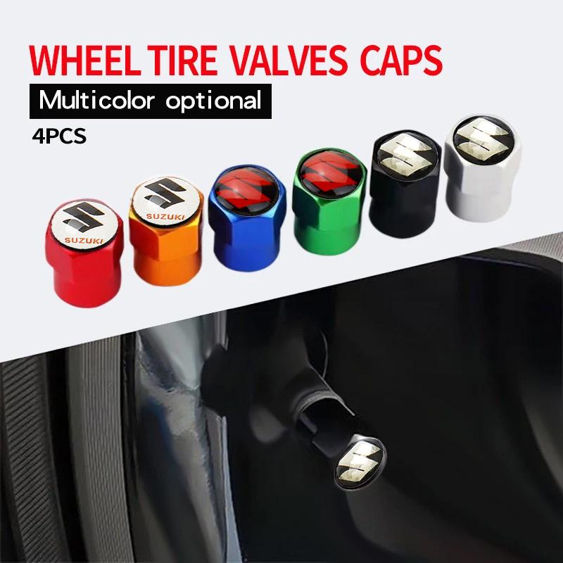 Metal Car Tyre Valve Caps Exterior Accessorie For SUZUKI Swift SX4 s cross Jimny Samurai Vitara xl Alto Liana ignis Grand vitara