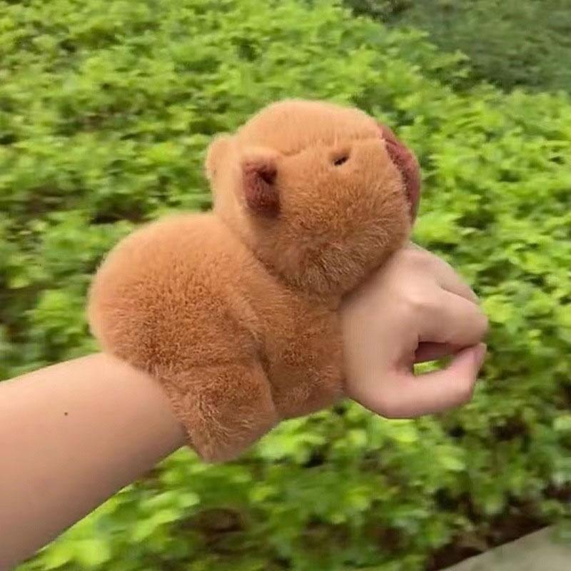 New Trendy Plush Capybara Poppa Ring Water Rat Poppa Bracelet Popular Animal Plush Toy Poppa Ring Birthday