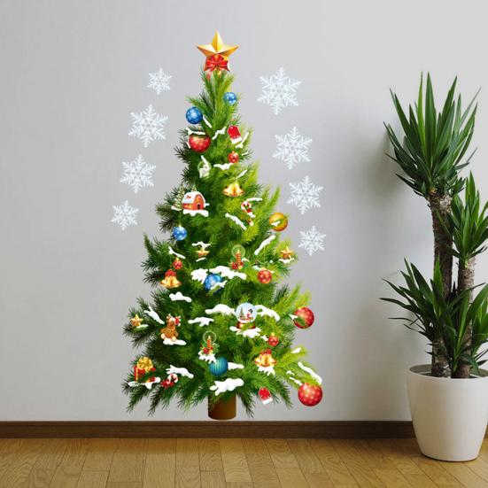 

Xmas Tree Snowflake Bauble Wall Sticker Window Glass Removable Decal DIY Decor