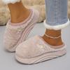 Thick Sole Plush Winter Slippers for Women Indoor House Chunky Platform Fluffy Slippers Woman Non Slip Warm Couples Cotton Shoes