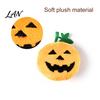 Stuffed Halloween Cat Toy Pumpkin Toy, Squeaky Chew Soft Plush with Feathers for Indoor Cats Self-entertainment